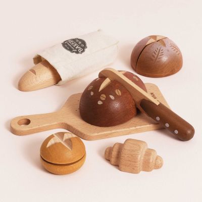 Ensemble de baguette et pains artisanaux en bois FSC
