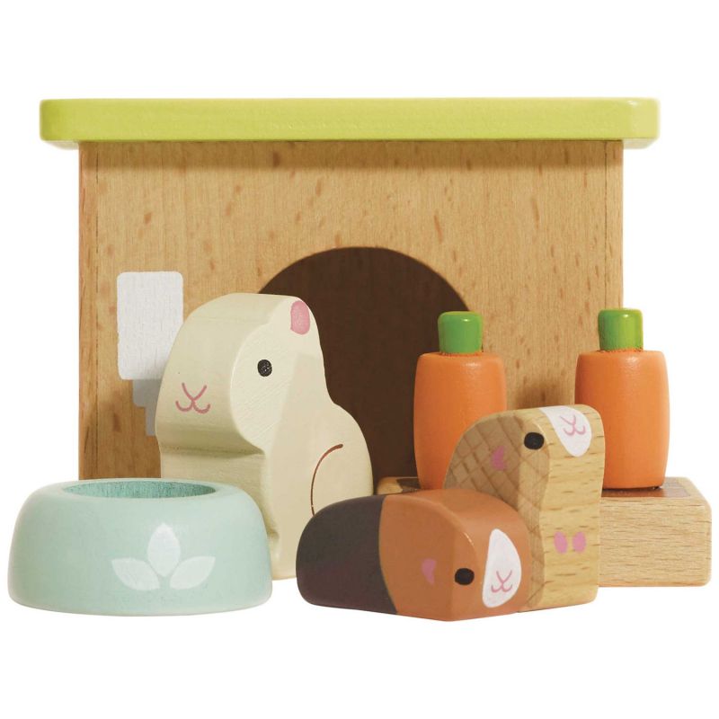 Clapier avec lapin et cochon d'Inde pour maison de poupée en bois FSC Le Toy Van Produit 1
