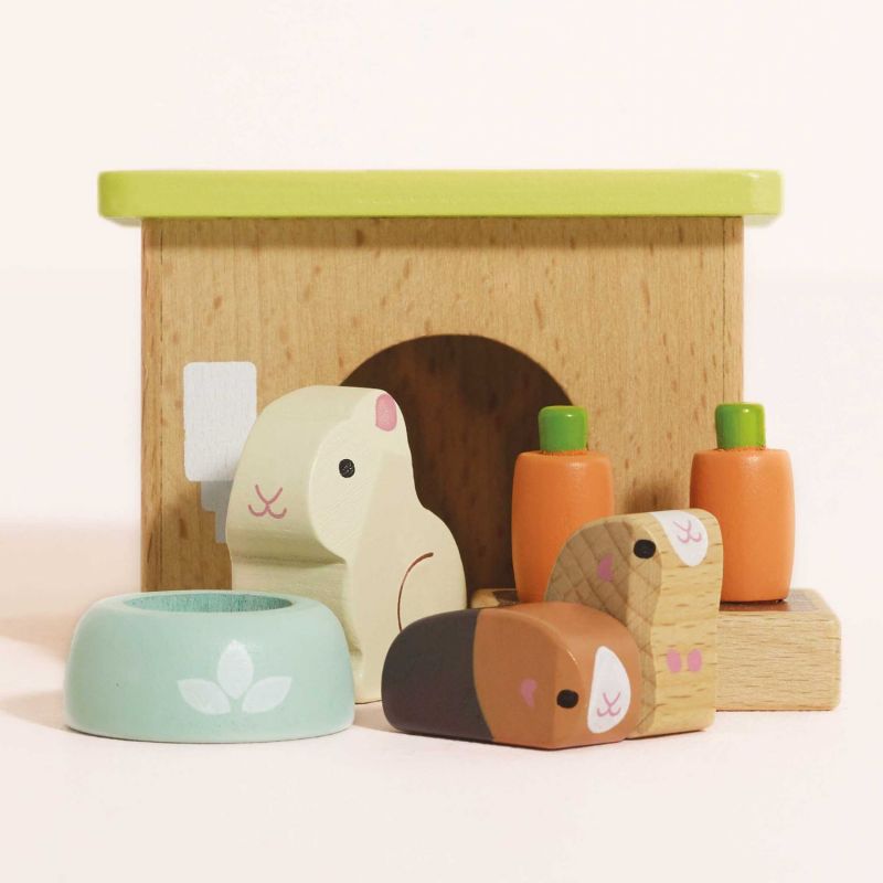 Clapier avec lapin et cochon d'Inde pour maison de poupée en bois FSC Le Toy Van Ambiance 6