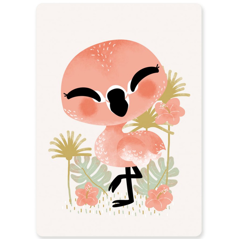 Carte A6 les Animignons le flamant rose Kanzilue