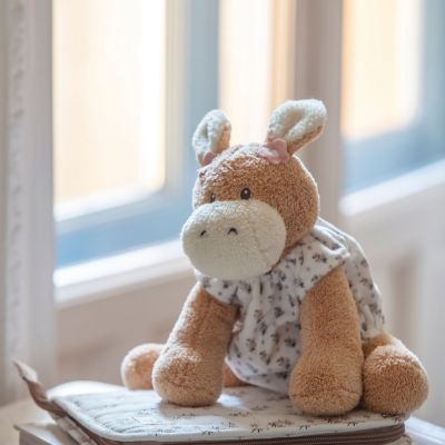 Âne en peluche Botton Fleurs