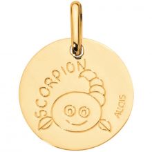 Médaille Zodiaque scorpion 14 mm (or jaune 750°)  par Maison Augis