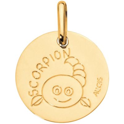 Médaille Zodiaque scorpion 14 mm (or jaune 750°)