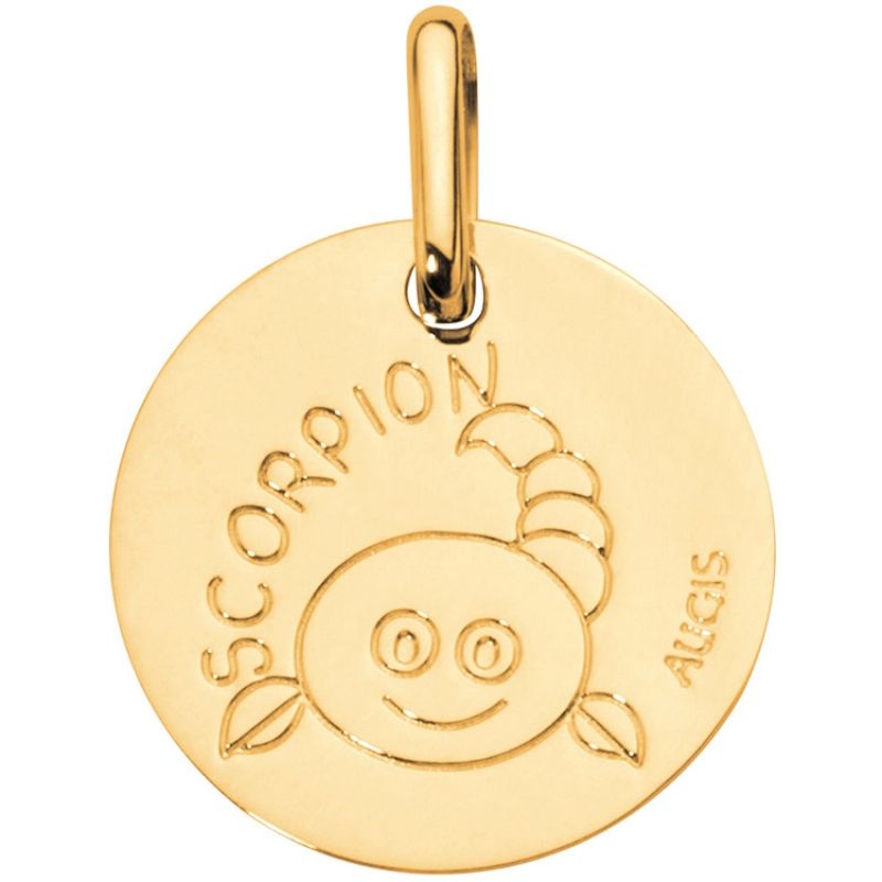 Médaille Zodiaque scorpion 14 mm (or jaune 750°) Maison Augis