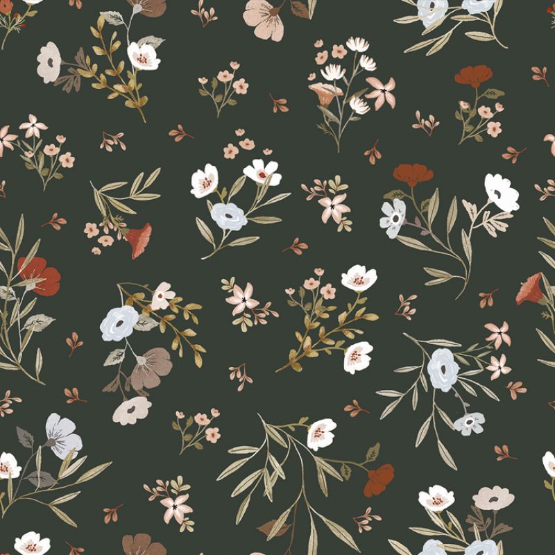 Papier peint Floral Poetry foncé (50 cm x 10 m) Lilipinso