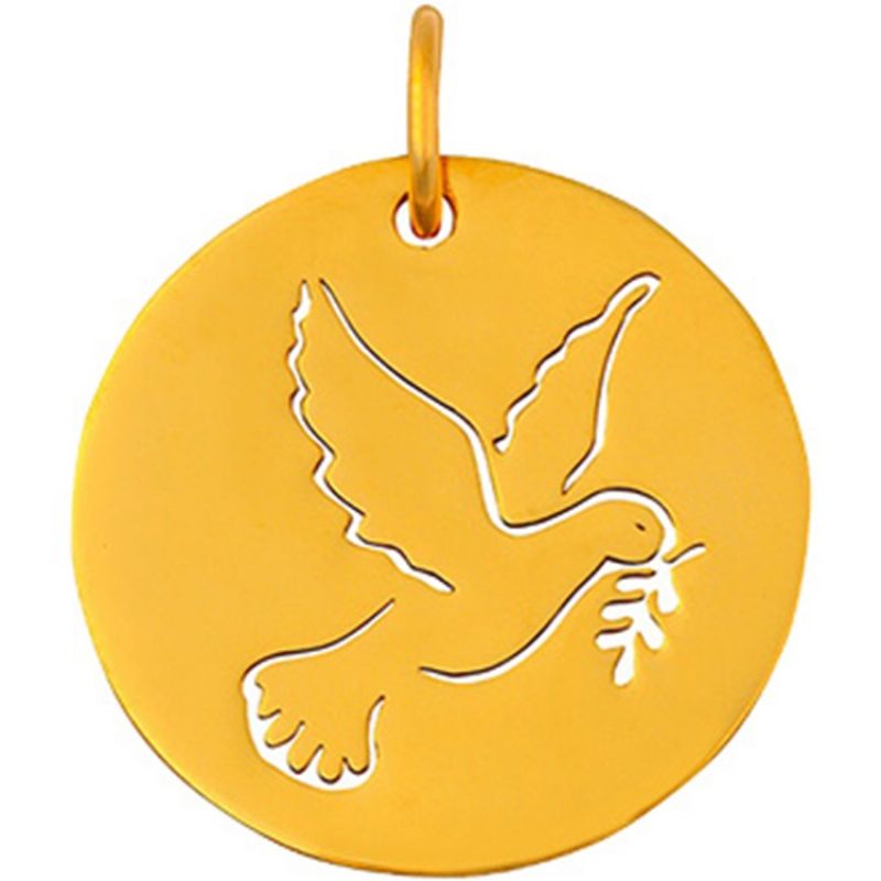 Médaille colombe ajourée (or jaune 18 carats) Maison La Couronne