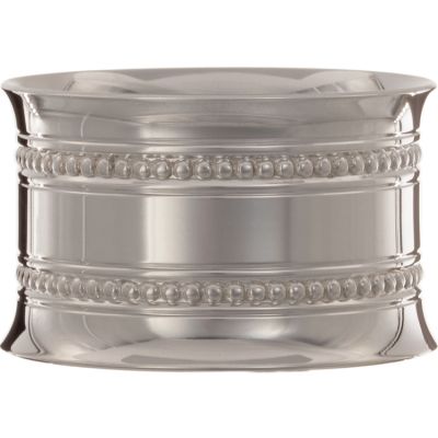 Rond de serviette Perles 2 rangs (métal argenté) dans son coffret Daniel Crégut