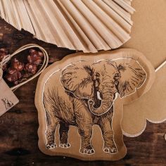 Lot de 8 assiettes Éléphant Safari Kraft