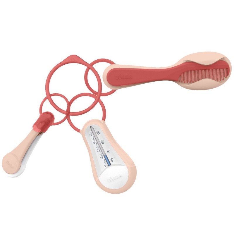 Set accessoires de toilette bébé 3 pièces corail Béaba
