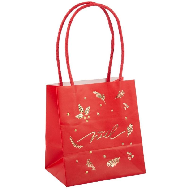 Lot de 4 sacs cadeaux joyeux noël  Holly Christmas Arty Fêtes Factory