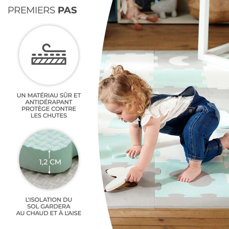 Tapis puzzle Luno Shapes Mint (165 x 185 cm) Kinderkraft Ambiance 5