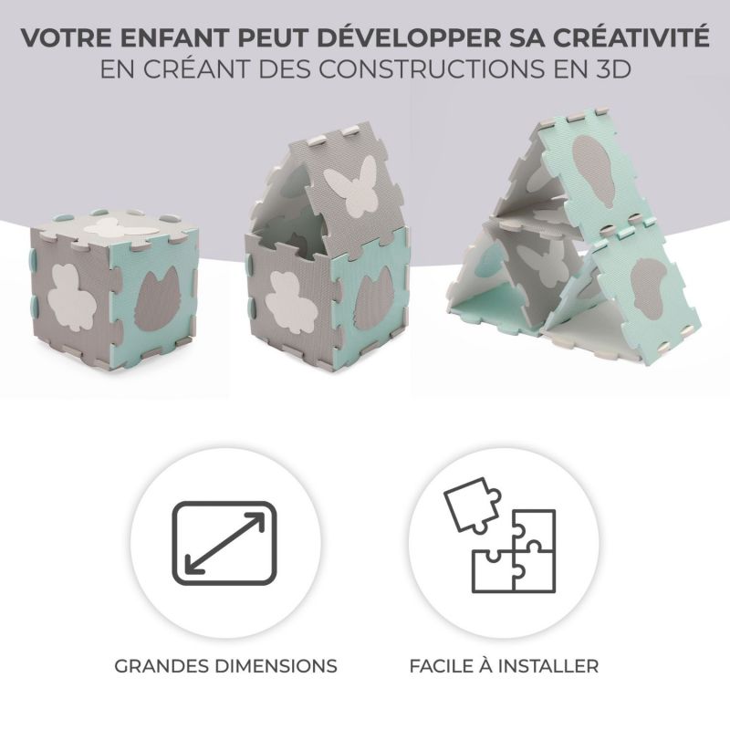 Tapis puzzle Luno Shapes Mint (165 x 185 cm) Kinderkraft Produit 8