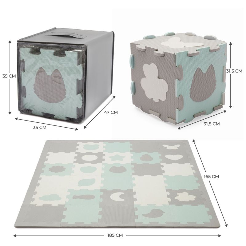 Tapis puzzle Luno Shapes Mint (165 x 185 cm) Kinderkraft Produit 9
