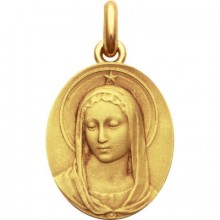 Médaille Vierge Maris Stella ovale (or jaune 750°)  par Becker