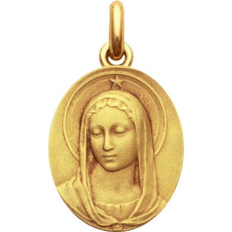 Médaille Vierge Maris Stella ovale (or jaune 750°) Becker