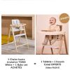 Pack 1 chaise Tobo White + 1 baby set + 1 tablette + 1 coussin Camel  par Charlie Crane