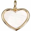 Médaille nacre cœur personnalisable (or jaune 18 carats) - Aubry-Cadoret