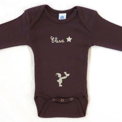 Body chocolat à manches longues personnalisable (12-18 mois) Les Griottes