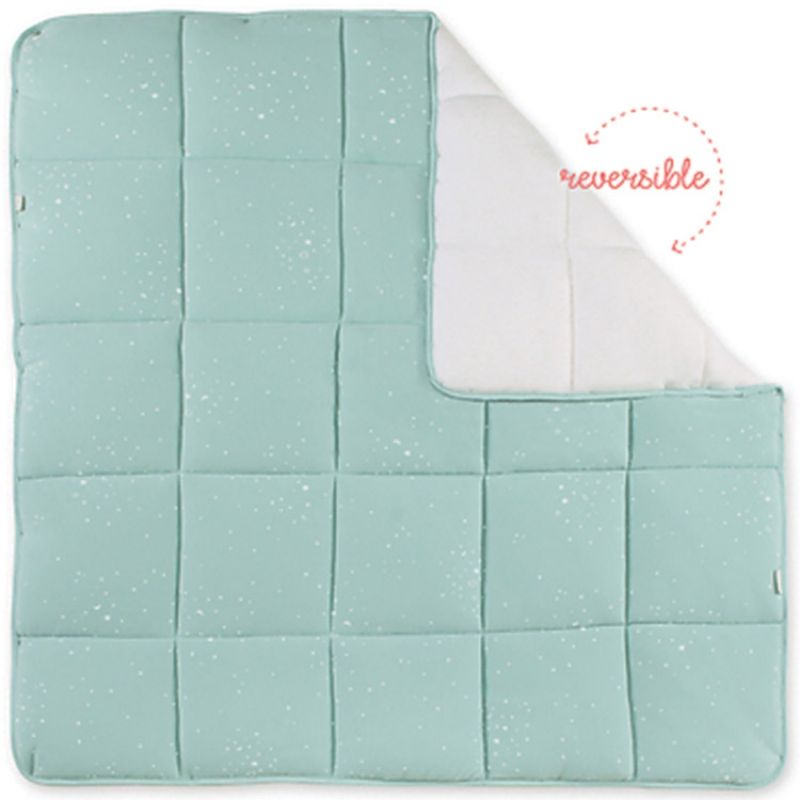 Tapis de parc réversible Frizy étoiles et lunes vert (100 x 100 cm) Bemini