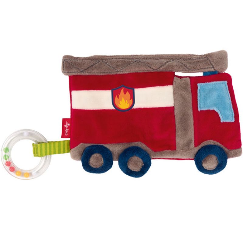 Doudou anneau à billes frou-frou camion de pompiers Sigikid