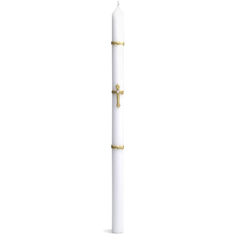 Cierge de baptême Croix et strass Cereria 1920