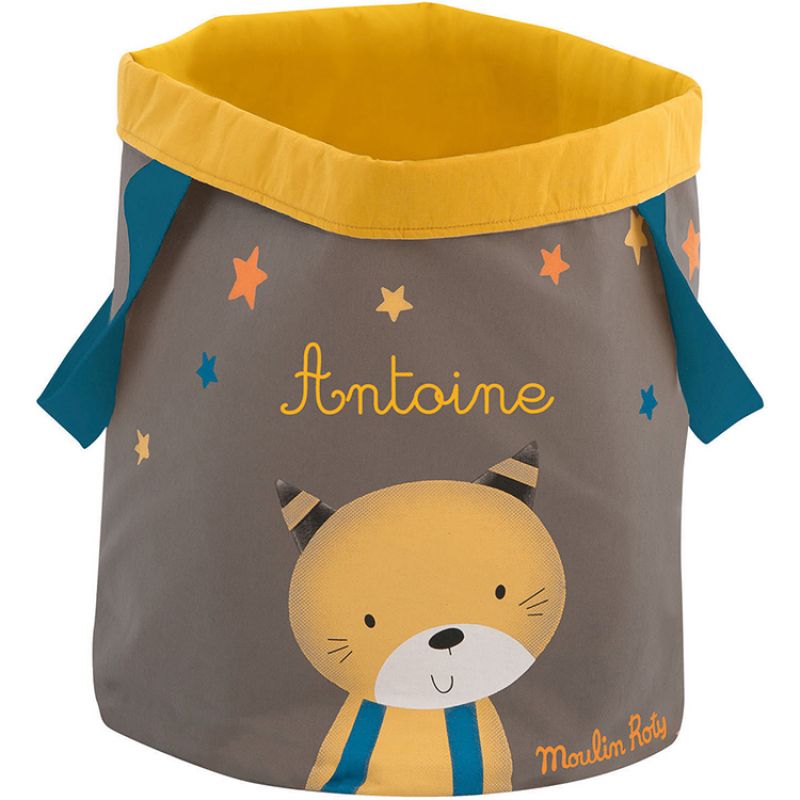 Sac à jouets chat Lulu Les Moustaches personnalisable (38 x 44 cm) Moulin Roty