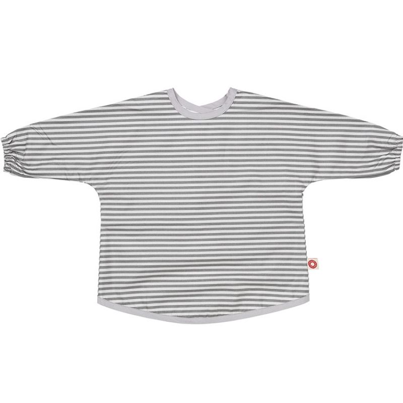 Bavoir tablier rayé gris en coton bio (2-5 ans) Franck & Fischer
