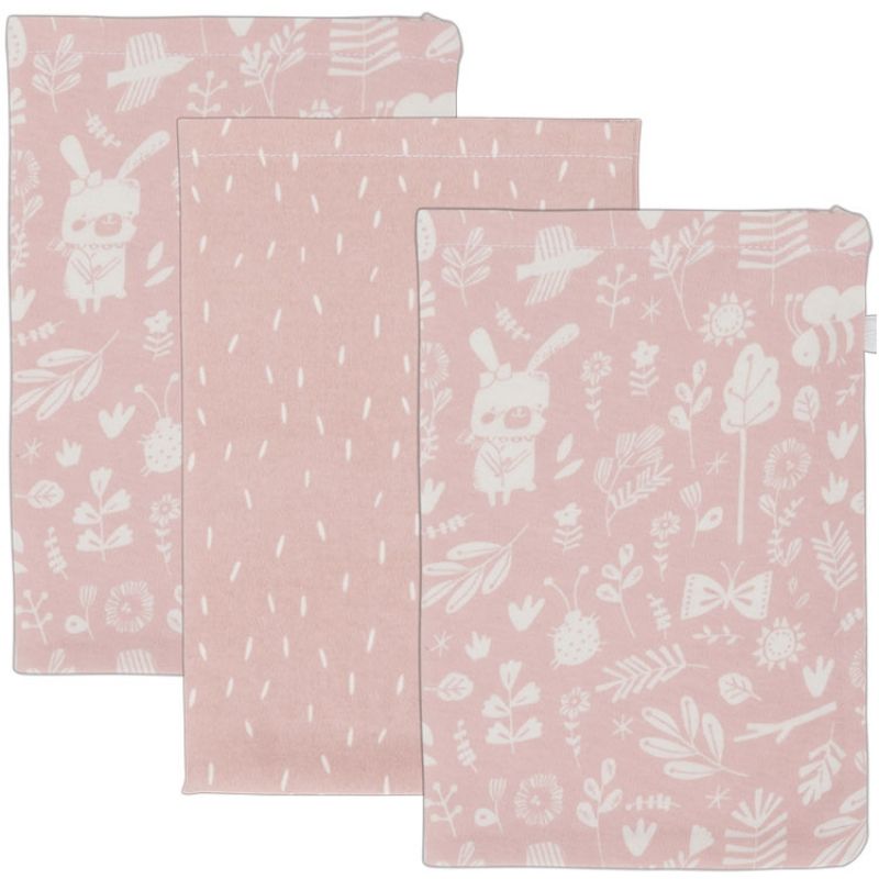 Lot de 3 gants de toilette Adventure pink Little Dutch