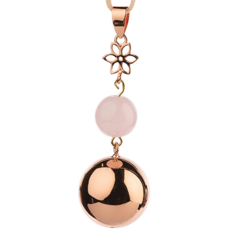 Bola design perle et fleur (plaqué or rose) Bola