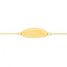 Gourmette bébé plaque ovale dentelle (or jaune 375°)  par Berceau magique bijoux