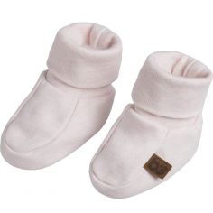 Chaussons bébé en coton bio Melange rose clair (0-3 mois)