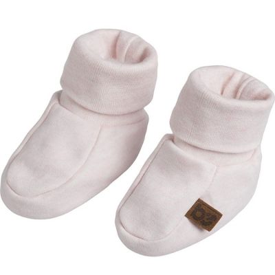Chaussons bébé en coton bio Melange rose clair (0-3 mois)