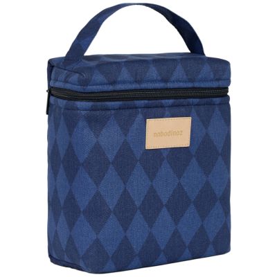 Sac isotherme pour biberon et déjeuner Hyde Park Denim Blue Diamonds Nobodinoz