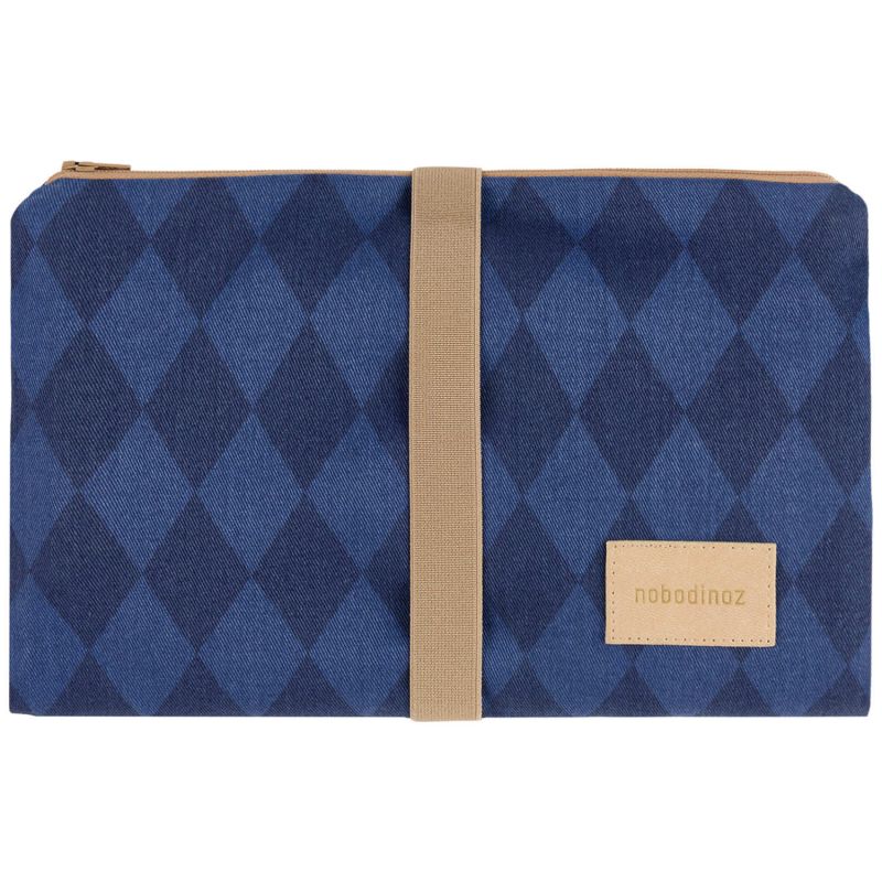 Sac isotherme pour biberon et déjeuner Hyde Park Denim Blue Diamonds Nobodinoz Produit 1