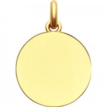 Médaille laïque unie à graver ronde (or jaune 750°)  par Becker