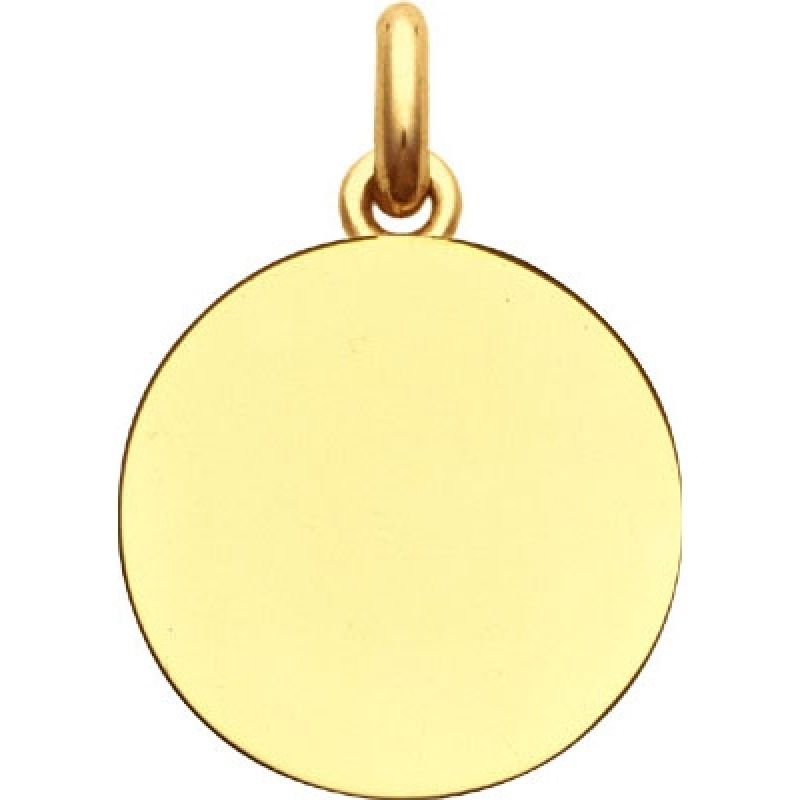 Médaille laïque unie à graver ronde (or jaune 750°) Becker
