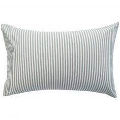 Taie d'oreiller en percale de coton Rayé Bleu Ardoise (40 x 60 cm) - Kadolis