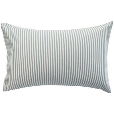 Taie d'oreiller en percale de coton Rayé Bleu Ardoise (40 x 60 cm)