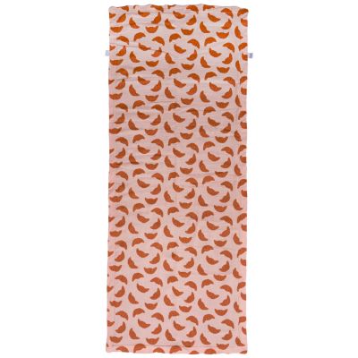 Serviette de plage bambou et gaze de coton toffee et croissants (80x160 cm)
