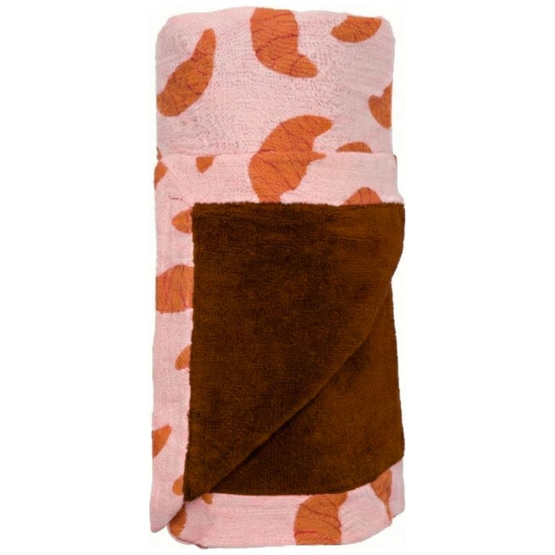 Serviette de plage bambou et gaze de coton toffee et croissants (80x160 cm) BB & Co Produit 1