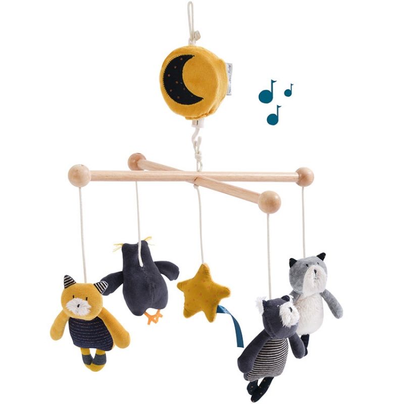 Mobile musical chats Les Moustaches Moulin Roty
