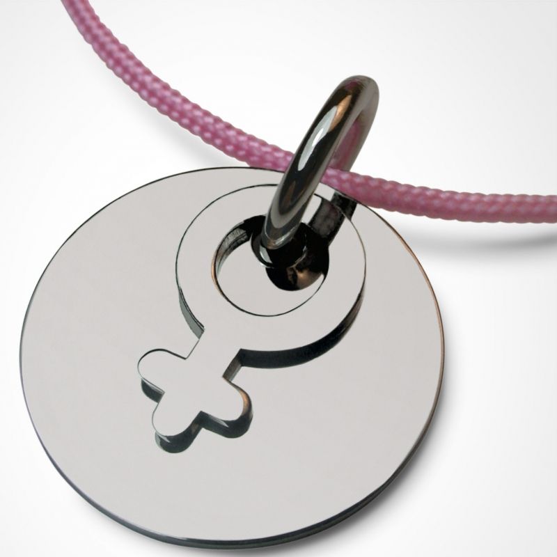 Pendentif I am Fille (or blanc 750°) Mikado