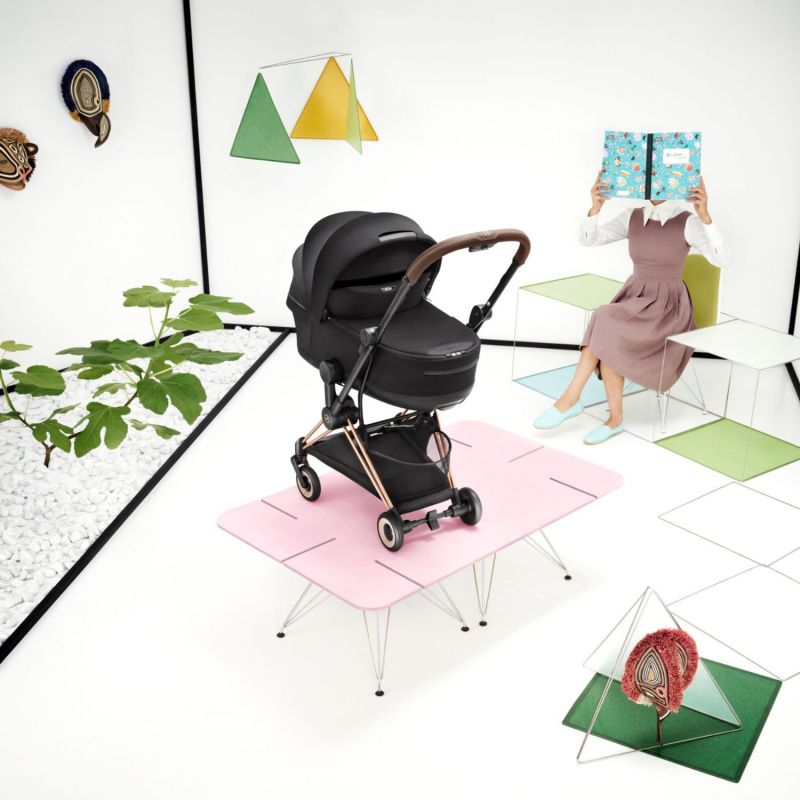 Duo COŸA 2026 Poussette ultra-compacte avec nacelle pliable et Châssis Rose Gold Sepia Black Cybex Ambiance 2