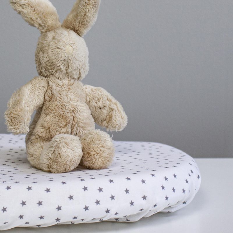Drap housse de berceau en coton bio Etoiles Blanc (50 x 83 cm) Kadolis