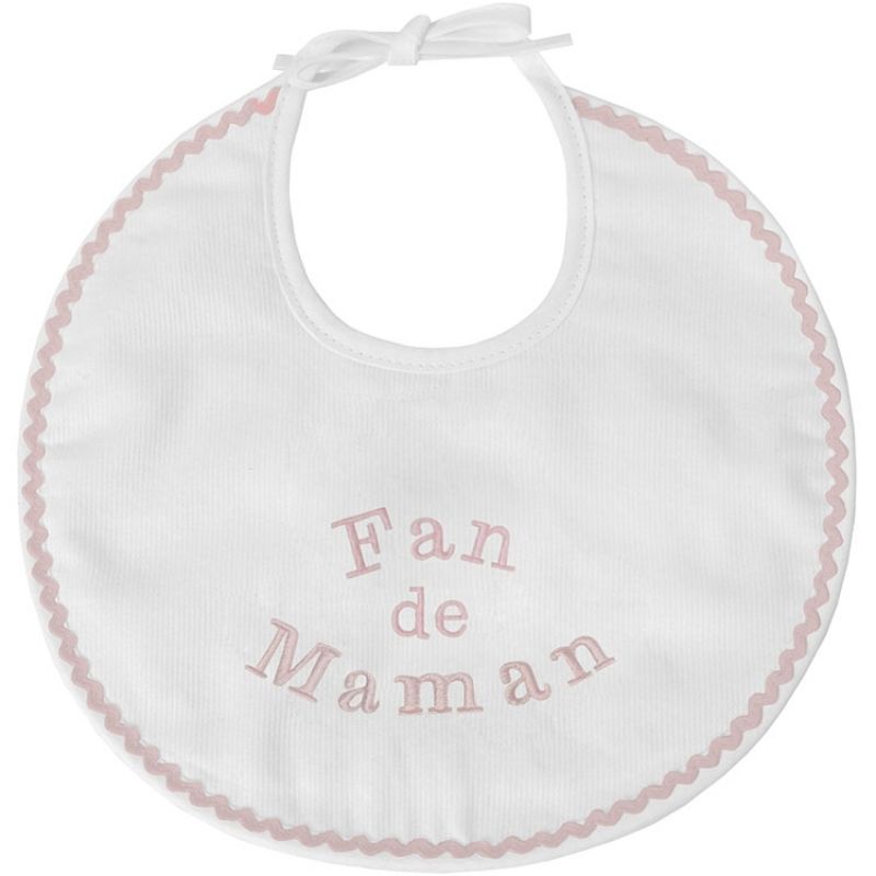 Bavoir de naissance fan de maman rose ANVIE