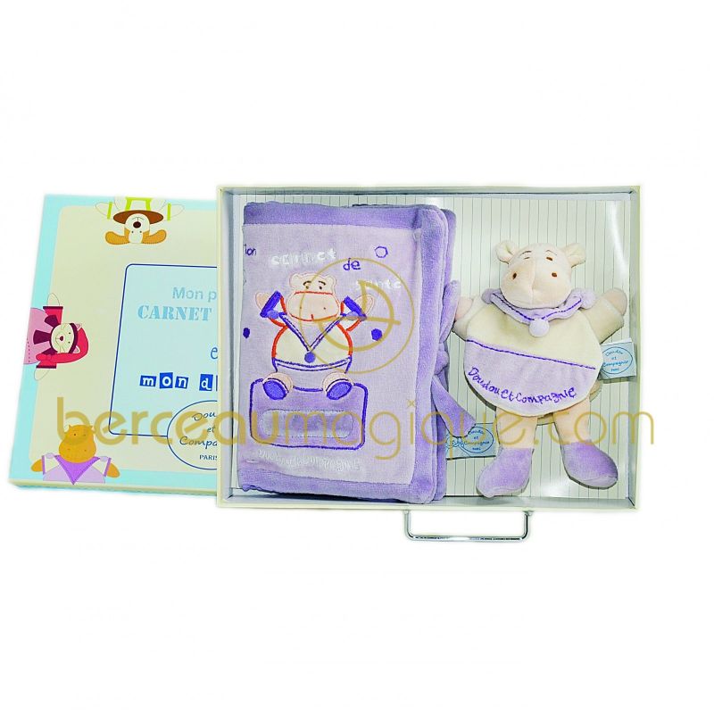 Coffret protège carnet de santé Doudou Léo l'hippo Doudou et Compagnie