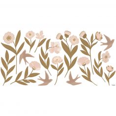 Planche de stickers Décor XL Fleurs et hirondelles - Lilipinso