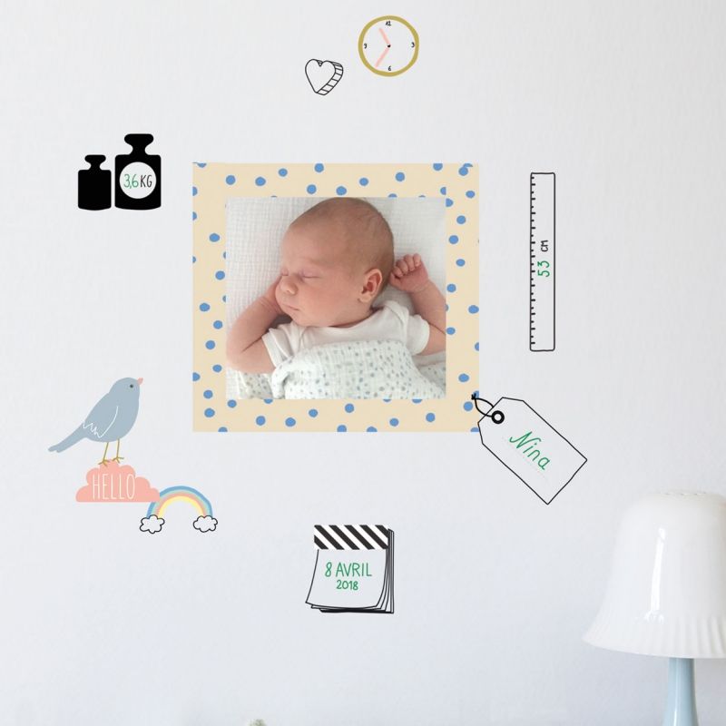Stickers mon cadre de naissance Just a Touch (26 x 19 cm) Mimi'lou