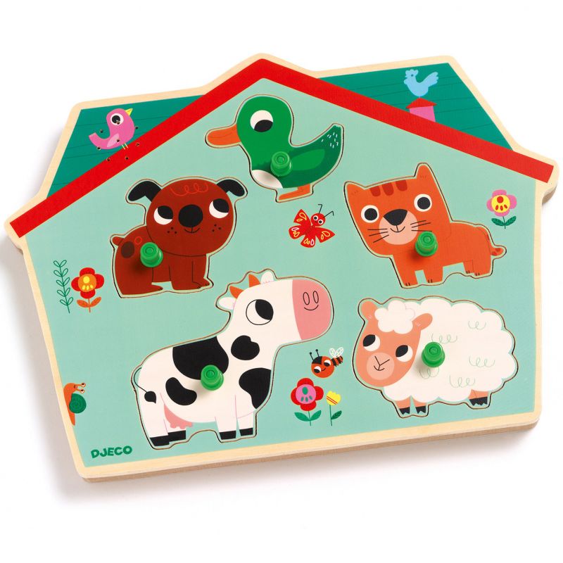 Puzzle sonore Ouaf Woof (5 pièces) Djeco Produit 1 grande taille