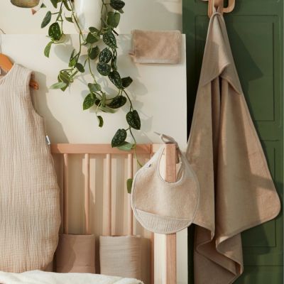 Cape de bain Tablier en bambou biscuit (100 x 100 cm)